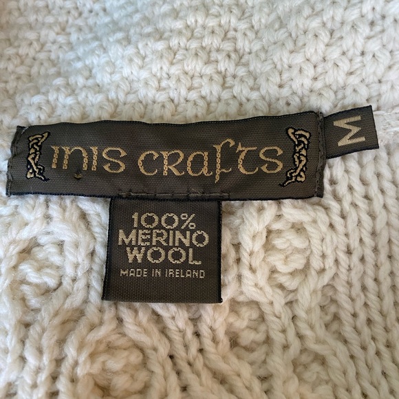 Merino Wool Cable Knit Cardigan Sweater - Picture 11 of 12